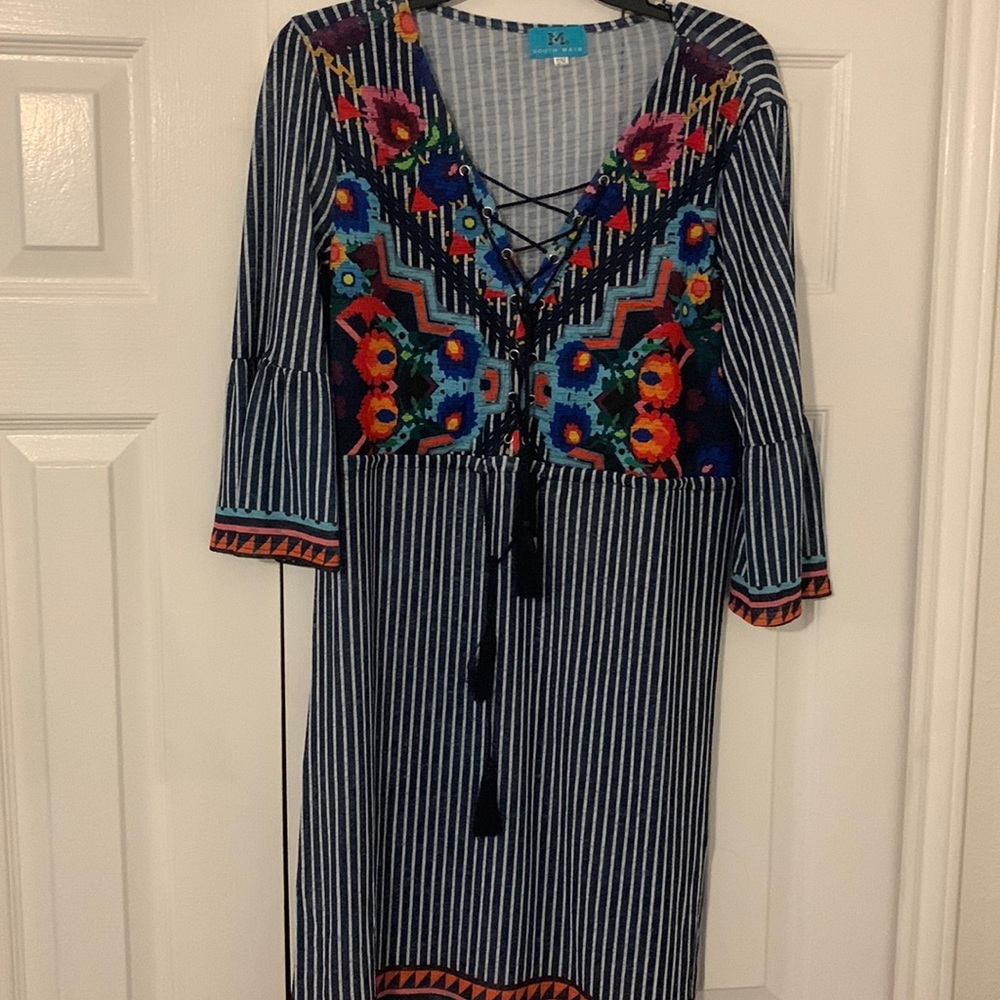 Dress - could be worn as a dress or swim cover up. Dress will need slip under.